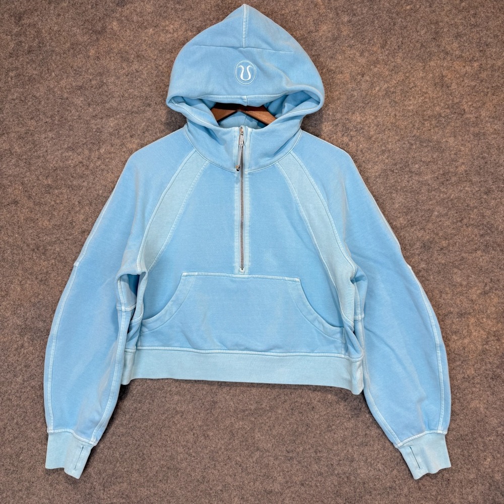 Lululemon Scuba Oversized Half Zip Hoodie Sweatshirt Womens XS Small Baby Blue